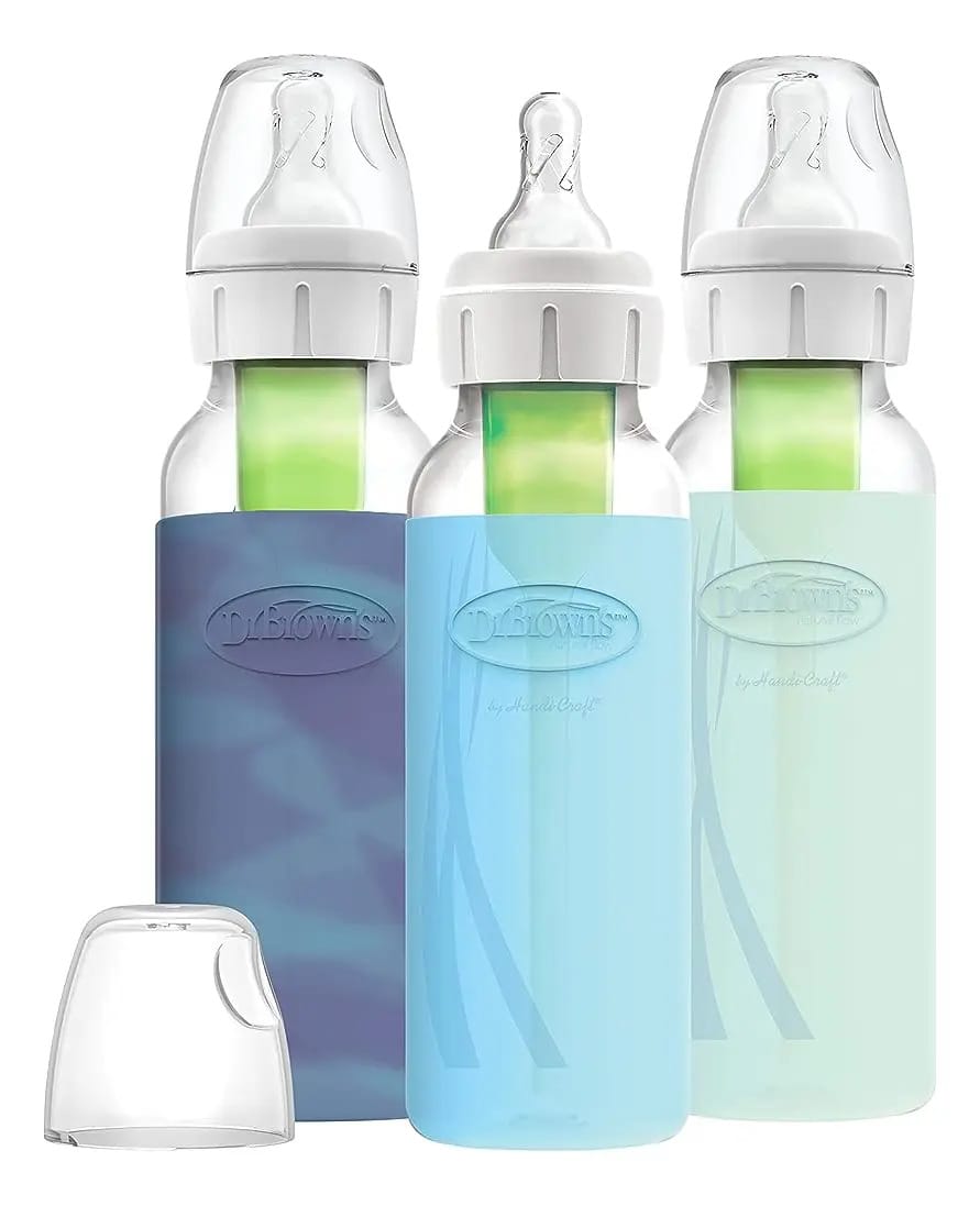 Opções anti-cólicas Dr. Browns Natural Flow® e garrafas de vinho