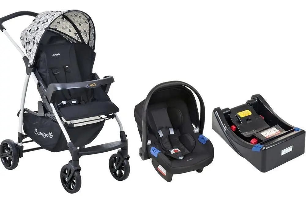 Carrinho De Bebê Travel System Burigotto Ecco Abstratto+base