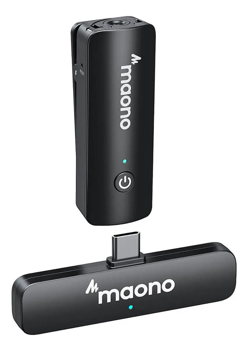 Microfone Maono Wm600c1 Wireless Usb-c 1 Transmissor Cor Preto