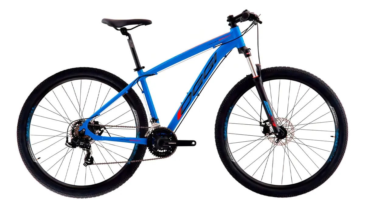 Bicicleta Oggi Hacker Sport Tam19 21v Azul/vermelho/preto