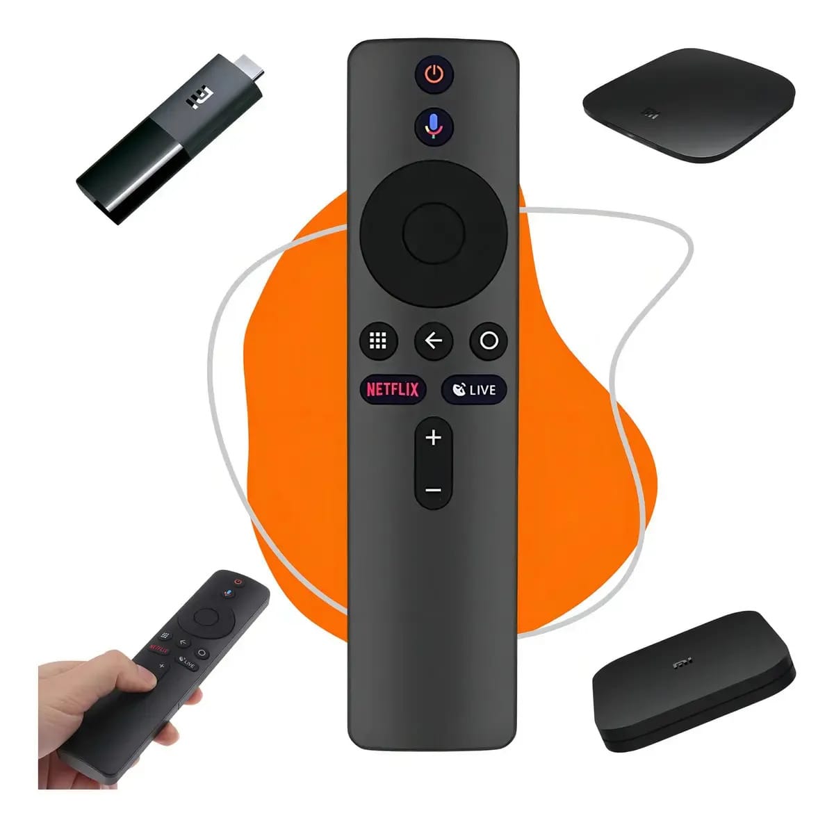 Controle Remoto Compativel Com Xiaomi Mi Box S Mi Tv Stick 4k Lelong Le-7694