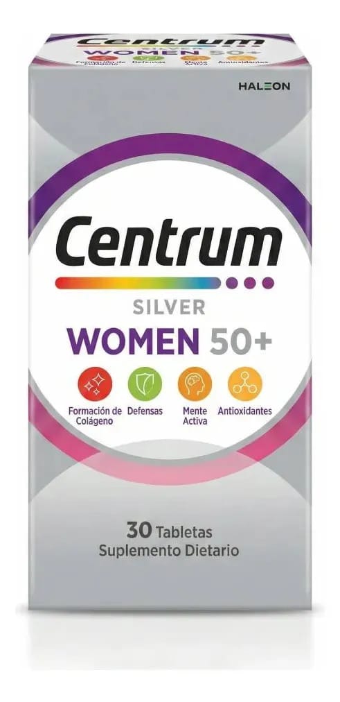 Centrum Silver Women +50 anos e 30 comprimidos - defesas e colágeno neutros para mulheres