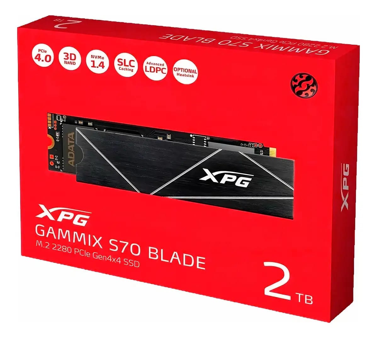 Ssd Xpg Gammix S70 Blade 2tb Nvme Gen4 Agammixs70b-2t-cs @ Preto