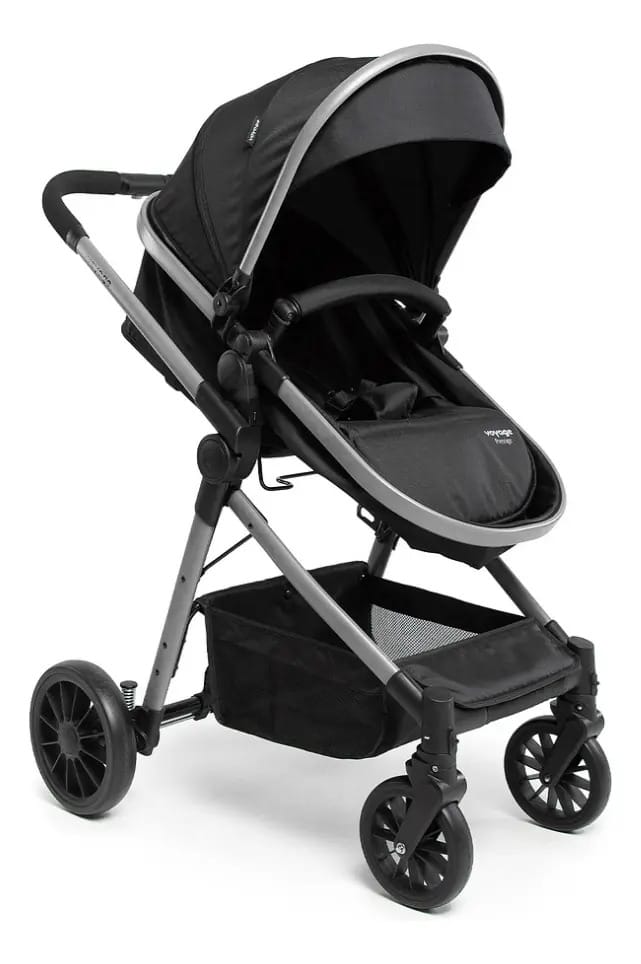 Carrinho de Passeio Voyage Prestige Preto com Assento Reversível