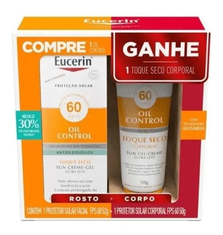 Eucerin Sun Oil Gel Creme Control Fps 60 52g + Oil Control T