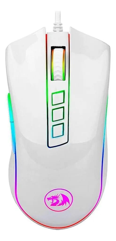 Redragon Redragon Cobra Mouse Gamer Redragon Rgb Cobra M711w Branco 10000 Dpi Preto