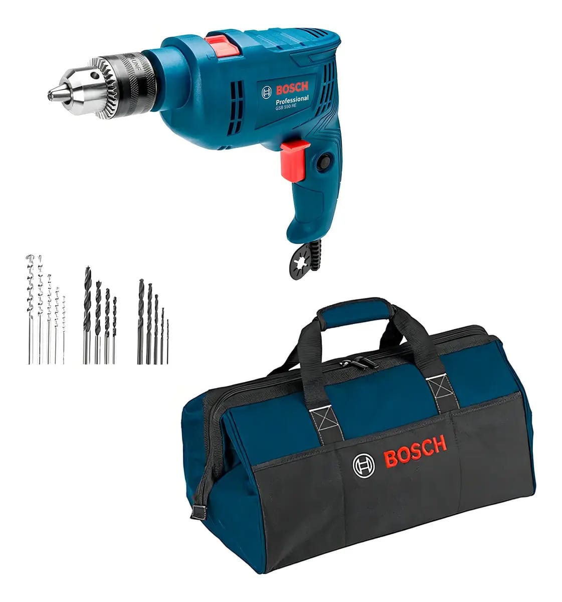 Bosch Furadeira Impacto + Kit De Acessórios E Bolsa Cor Azul-escuro