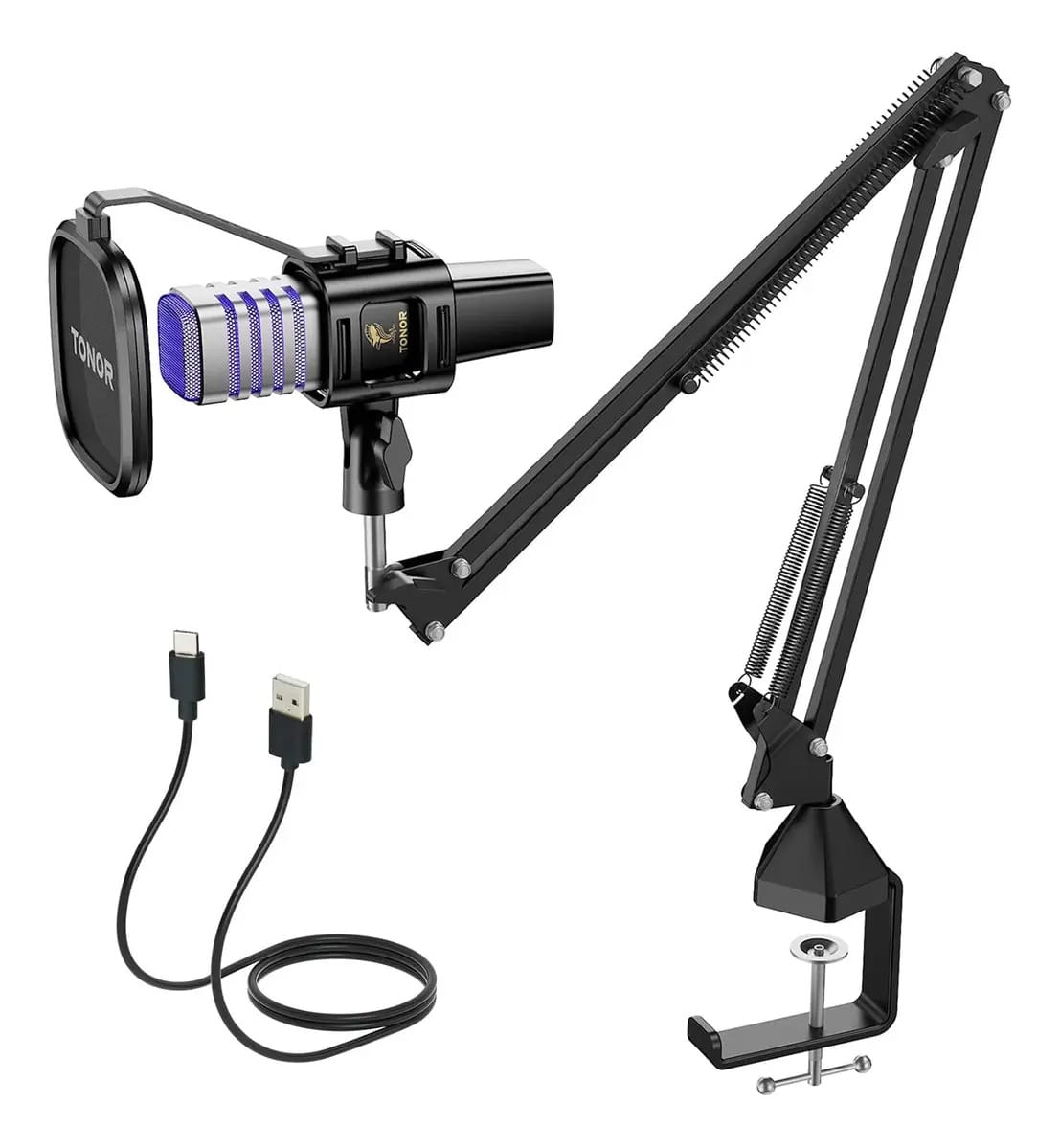 Microfone Tonor TC30s+: som profissional, Rgb e fácil de usar