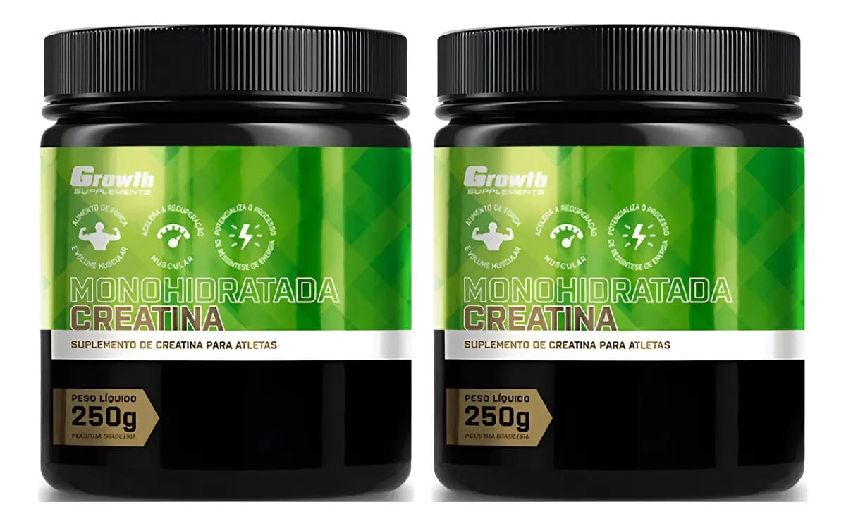 Kit 2 X Creatina Mono 250g - Growth Supplements Natural