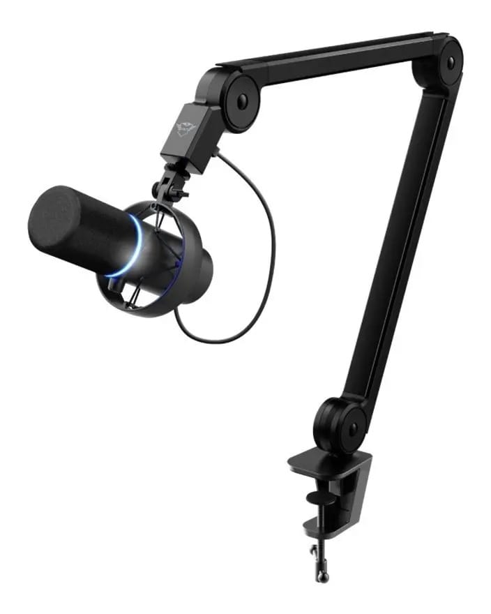 Microfone Trust Gxt 255+ Onix com braço ajustável, cor preta
