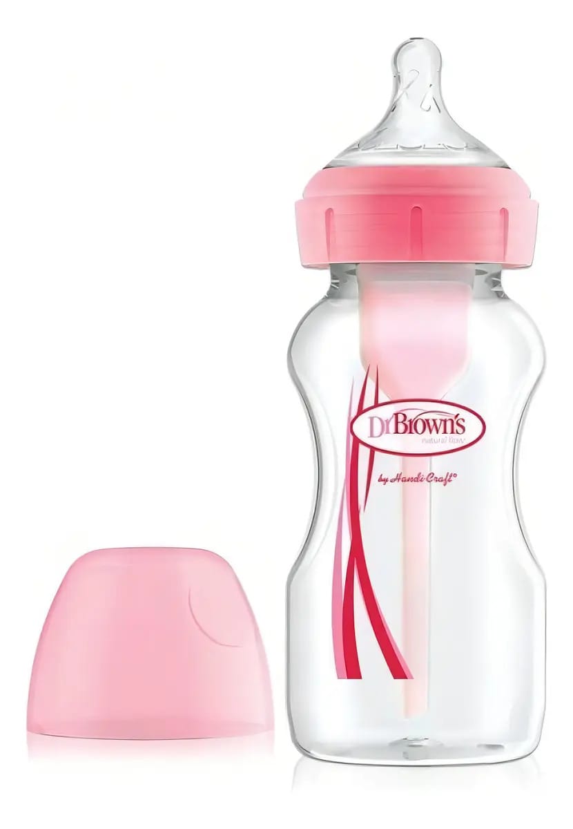 Mamadeira Rosa Dr. Browns 270 Ml Boca Larga 01 Unidade