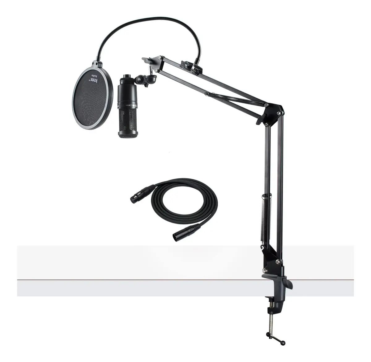 Microfone condensador Audio-Technica At2020 com suporte e