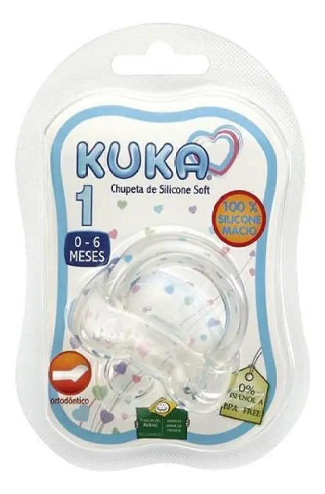 Chupeta De Silicone Kuka Soft Orto Cristal-n 2