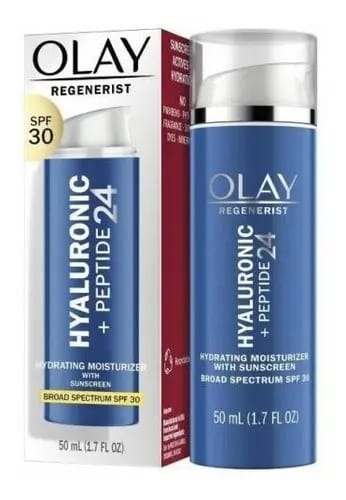 Olay, Regenerist Hyaluronic, hidratante facial, Fps 30, tipo de pele, todos os tipos de pele
