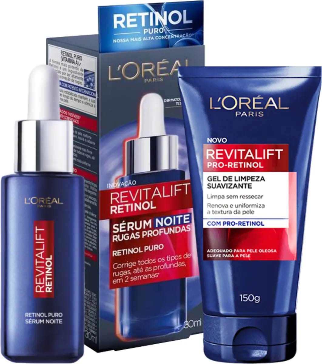 Revitalift Retinol Sérum Noite Gel De Limpeza Facial Loreal Tipo De Pele Todo Tipo De Pele