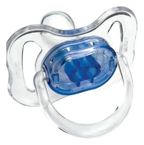 Chupeta Silicone Cristal Azul Marinho Kuka Bico Anatômico