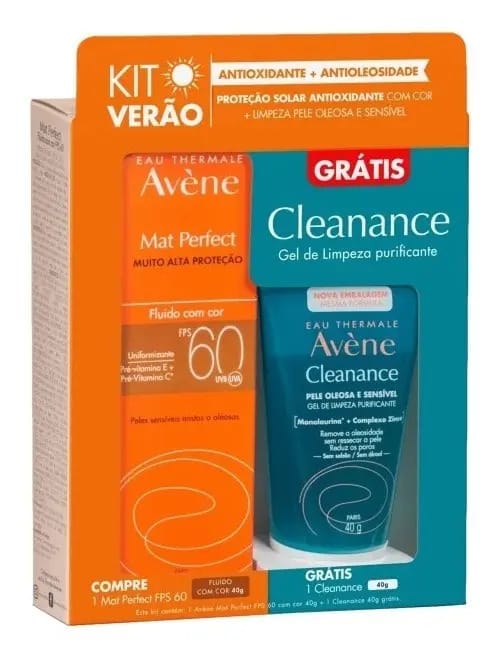 Kit Avène Mat Perfect Fps 60 + Cleanance Gel De Limpeza
