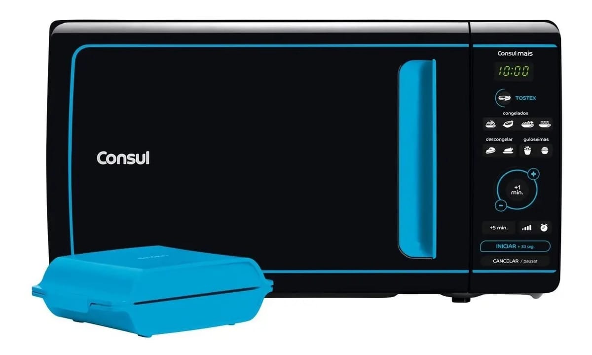 Micro-ondas Consul Mais CME20 CME20AZ preto e azul 20L