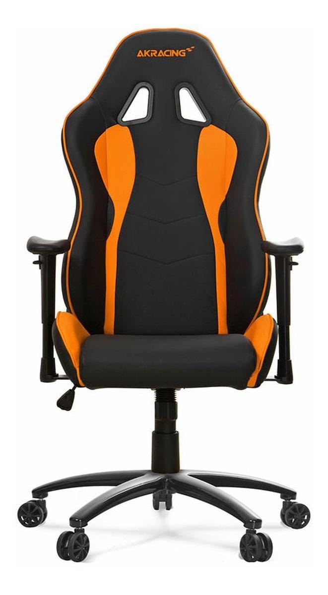Cadeira de escritório Akracing Nitro gamer ergonômica preto e laranja com estofado de couro sintético
