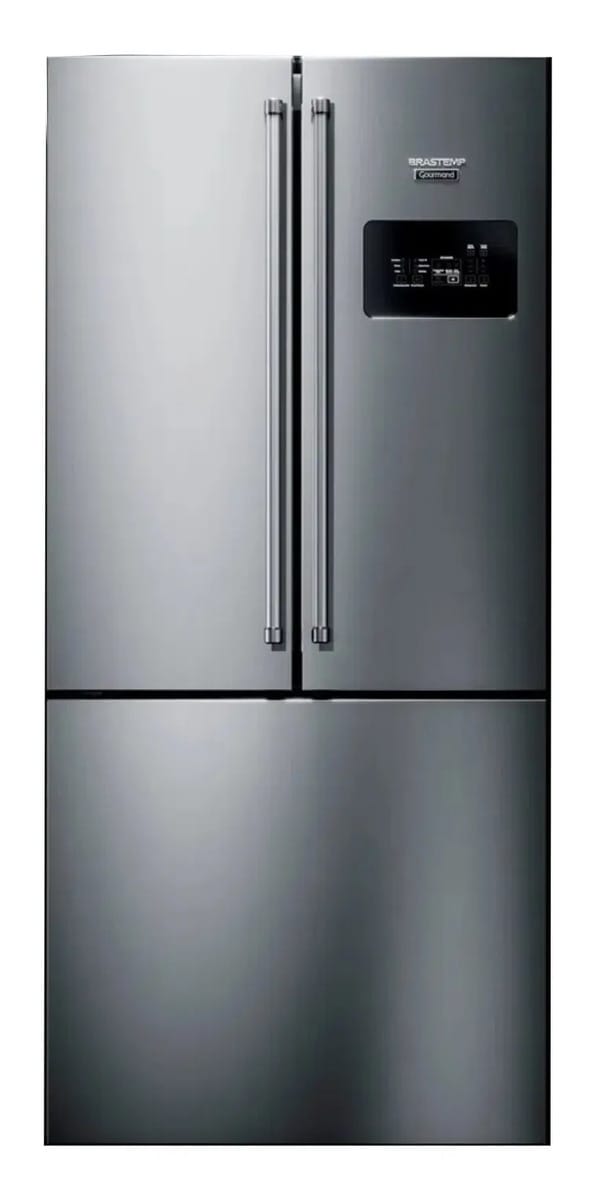 Geladeira com freezer Brastemp Gourmand BRO81AR con capacidad de 540.6L -inox