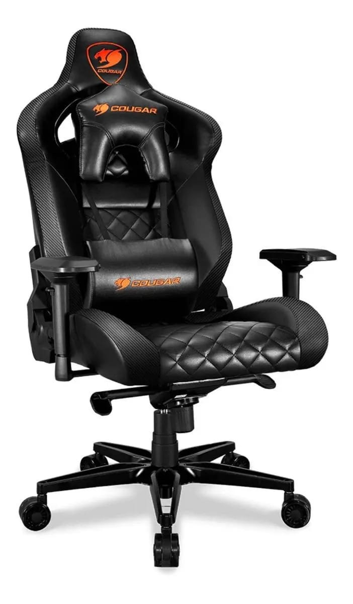 Cadeira de escritório Cougar Armor Titan gamer ergonômica preta com estofado de couro sintético