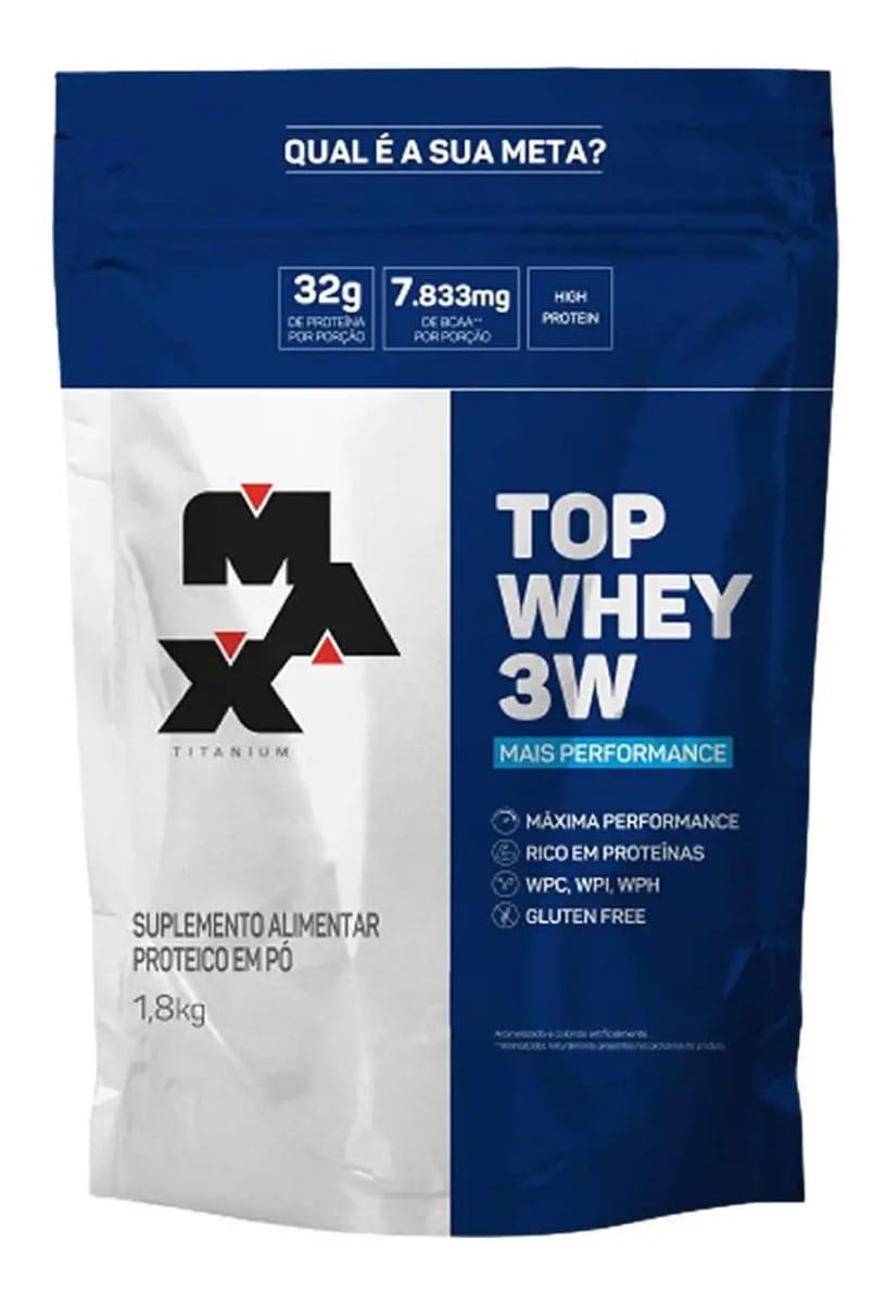 Suplemento en pó Max Titanium Top Whey 3w Proteínas de Top Whey 3W Refil sabor vitamina de frutas x 1.8kg