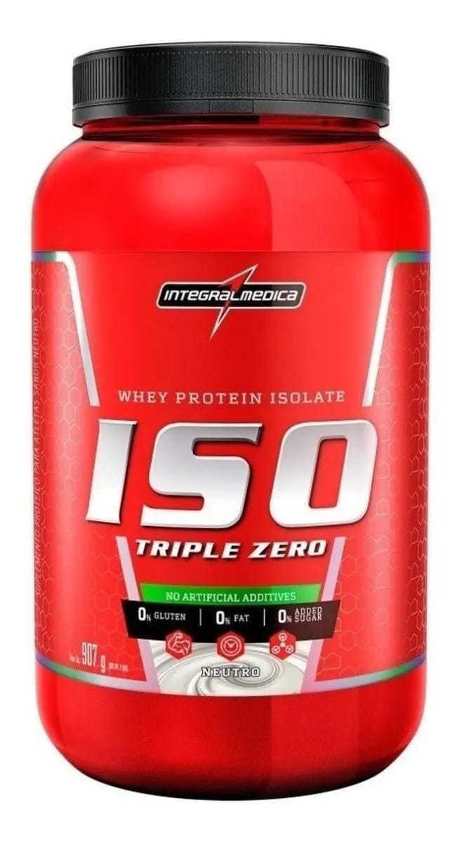 Suplemento en pó Integralmédica Whey Protein Isolado de ISO Triple Zero sabor neutro x 907g