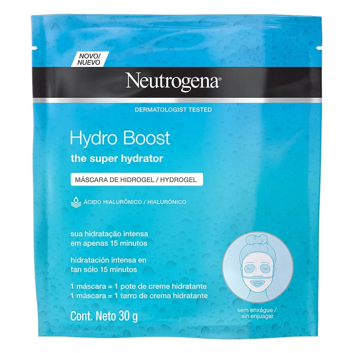 Máscara de Hidrogel Facial Neutrogena Hydro Boost Sachê 30g