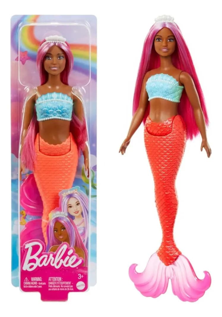 Boneca Barbie Sereia Com Cabelo Colorido Mattel