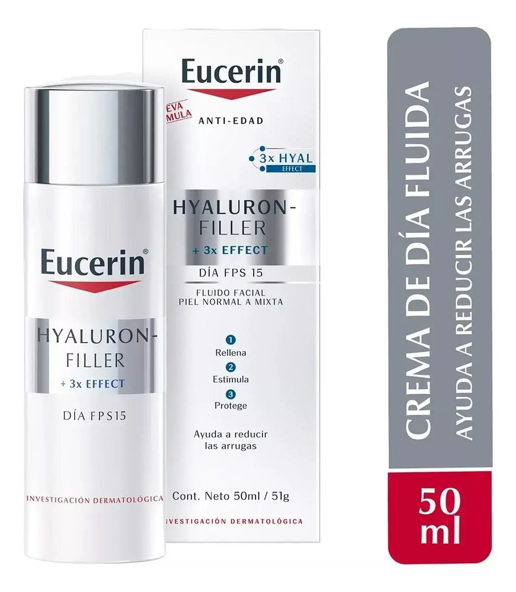 Eucerin Hyaluron Filler Creme Facial Diurno FPS 15 X 50ml Todos os Tipos de Pele
