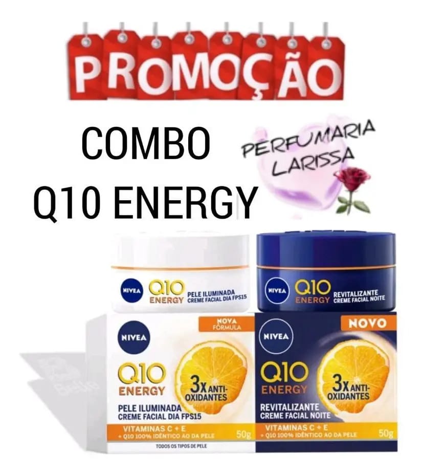 Kit Nivea Q10 Energy Vitc Antissinais Creme Facial Dia Noite