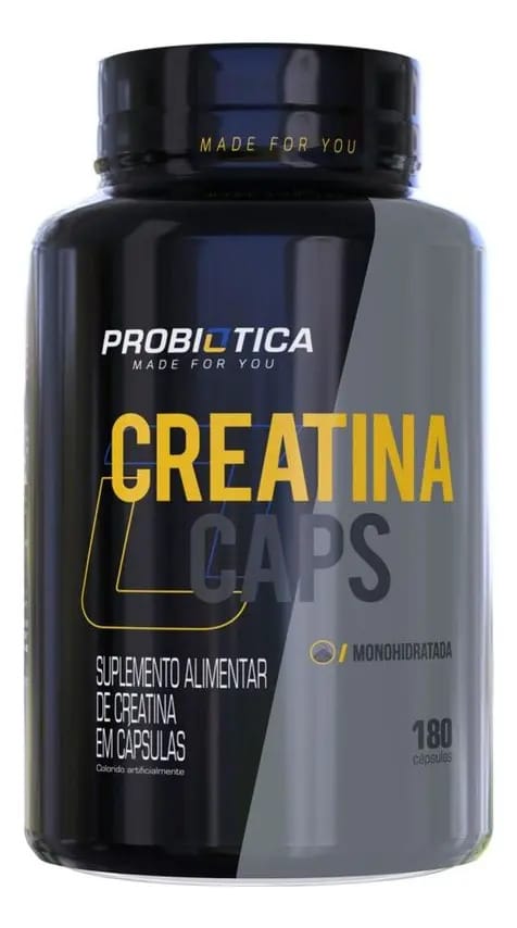 Creatina Pura 180 Capsulas Monohidratada Selo Probiotica Sabor Sem Sabor