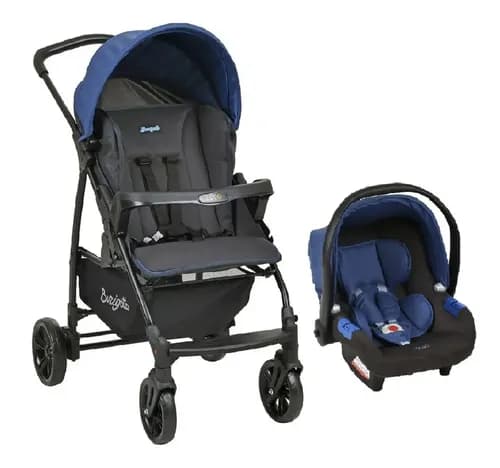 Carrinho De Bebê Ecco Azul Com Bebê Conforto - Burigotto