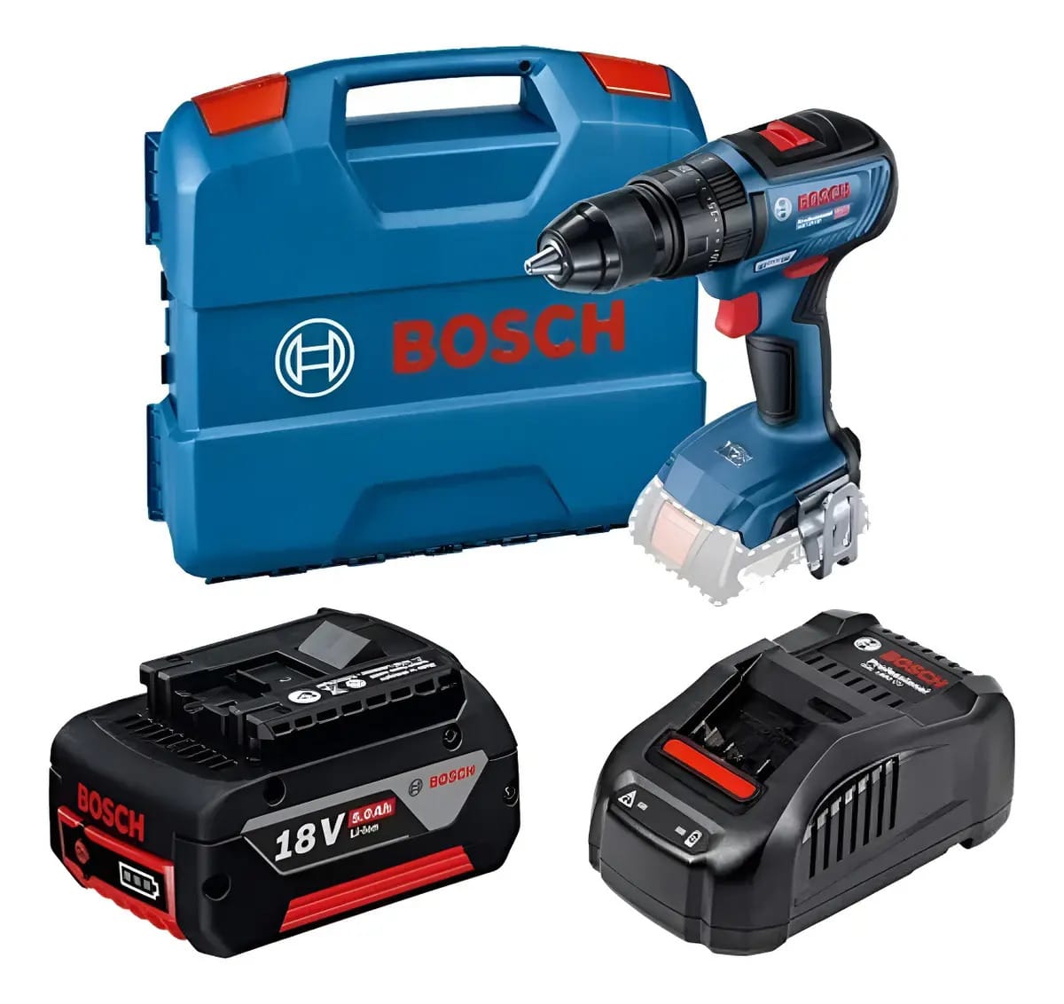 Parafusadeira Bosch Gsb 18v50 Brushless Com Bateria 18v 5ah