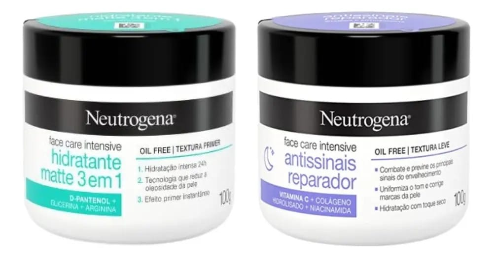 Kit Hidratante Facial Neutrogena Face Care Matte + Noturno