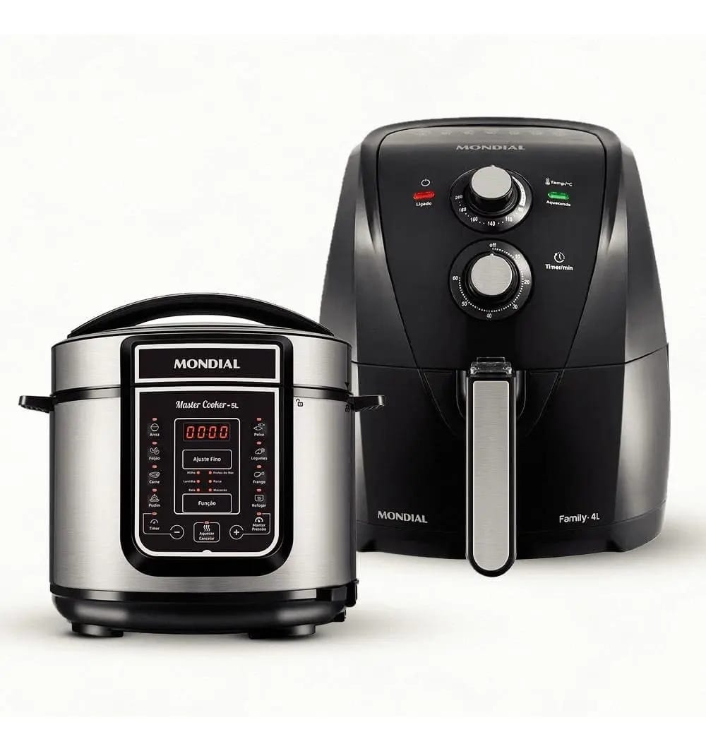 Fritadeira Air Fryer Afn40fb 4l + Panela Elétrica Mondial - Preto