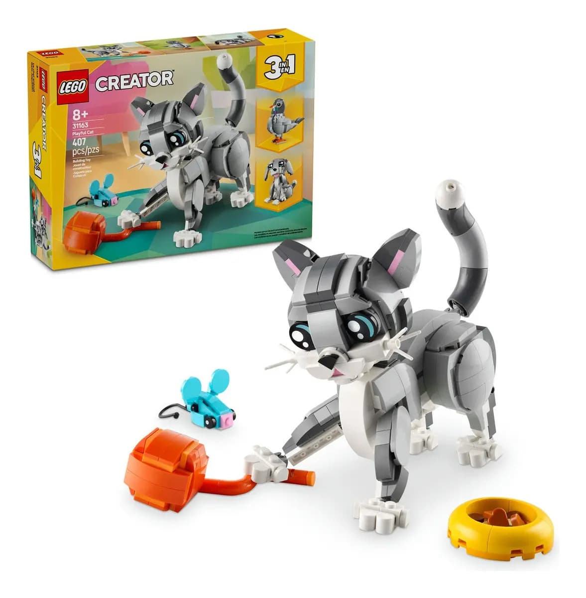 Forma De Montar Gato Brincalhão 3 Em 1 +8 Anos Lego