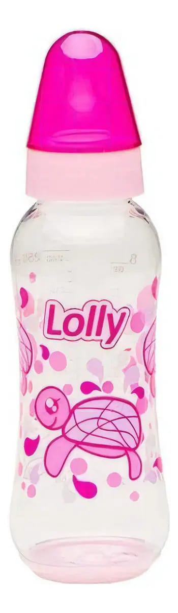 Mamadeira Lolly Oceano 250ml Silicone Bico Redondo Rosa