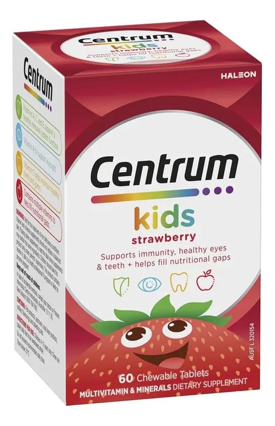 Multivitamínico Centrum Kids 60 Tablets - Sabor Morango