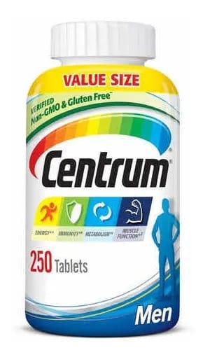 Vitaminas e minerais Centrum Silver Men 250 comprimidos