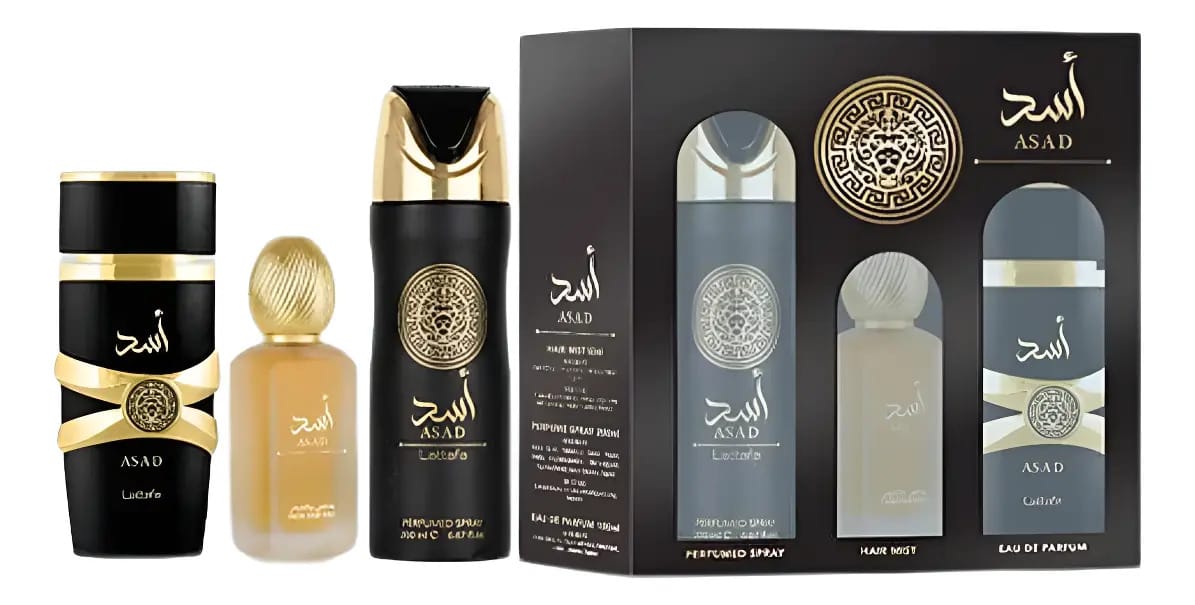 Lattafa Asad Masculino - Edp 100ml + Hair Mist 50ml + 200ml
