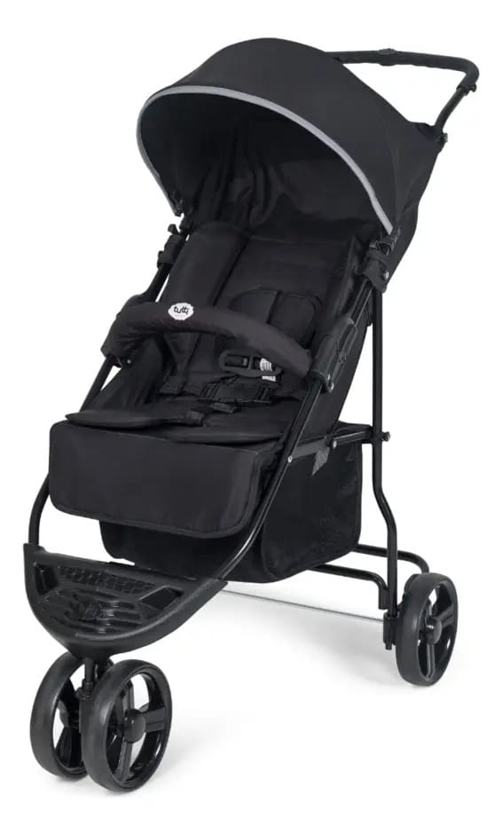 Carrinho Horus Tutti Baby 3 Rodas Berço Preto E Cinza 0-15kg