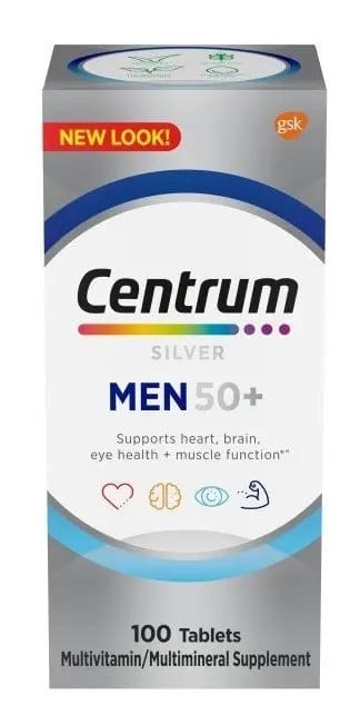 Centrum Silver Homem Men 50+ Imediato C/ 100 Sabor Sem Sabor