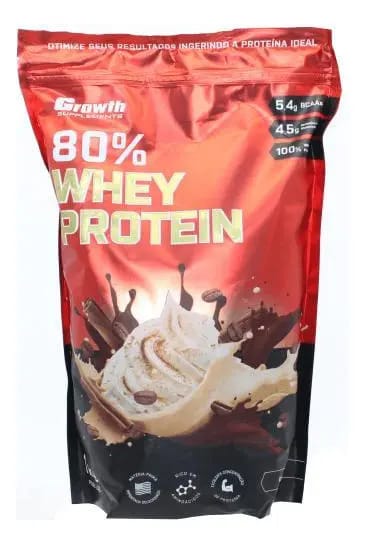 Whey Protein Concentrado Growth 1k Proteina Sabor Cappuccino