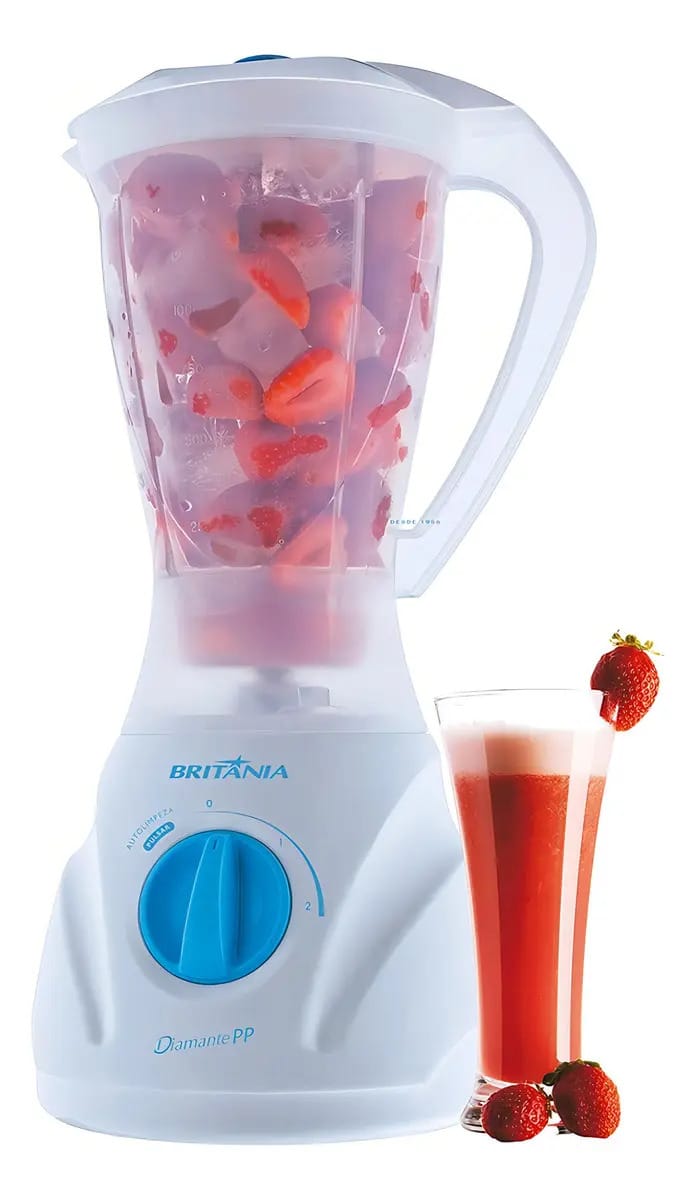 Liquidificador Britânia Diamante Branco Pp 900w 2v + Pulsar