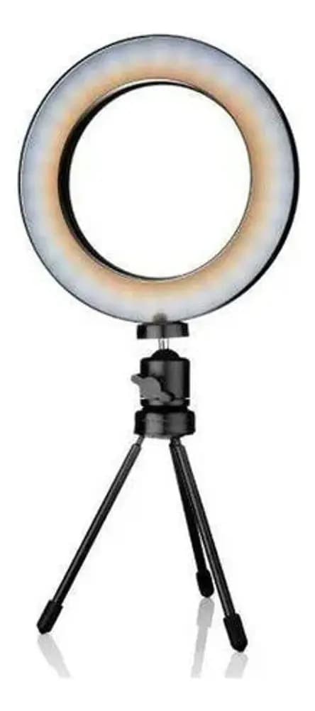 Ring Light 16cm Com Tripé De Mesa E Controle Ring Fill Light