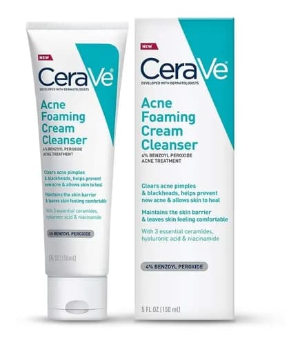 Cerave. Limpador de pele com 4% de acne com peróxido de benzoíla
