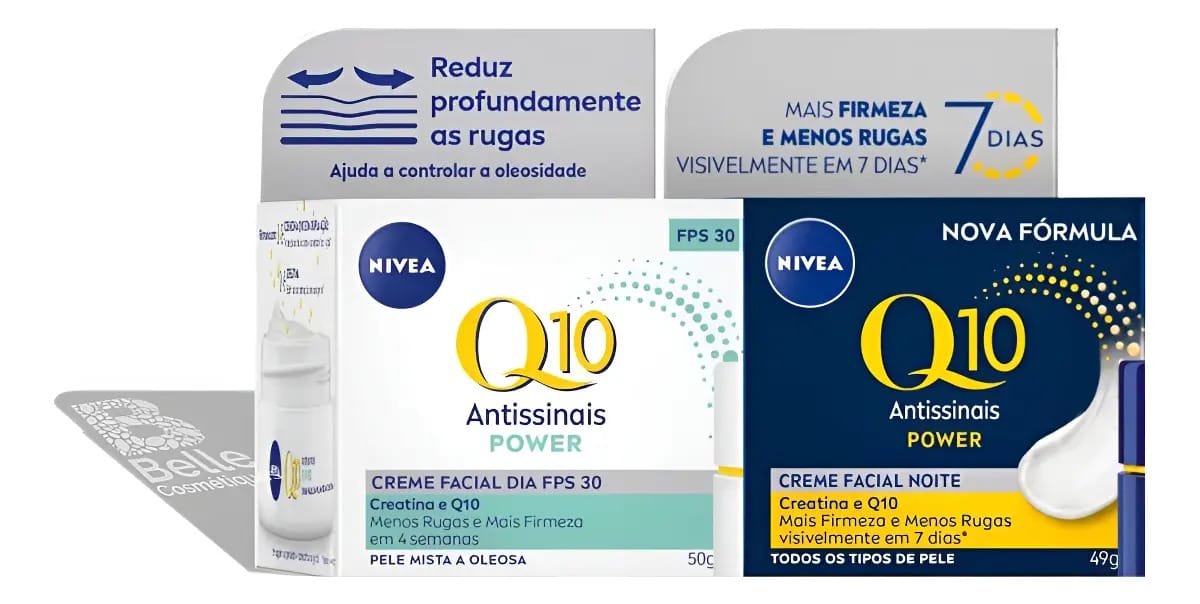 Kit Nivea Q10 Power Dia 50g + Noite 49g Pele Mista Oleosa