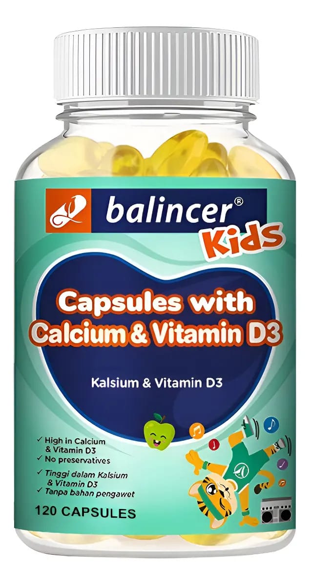 Balincer Kids Height Growth Bone Growth and Height Children 120 cápsulas de gel líquido