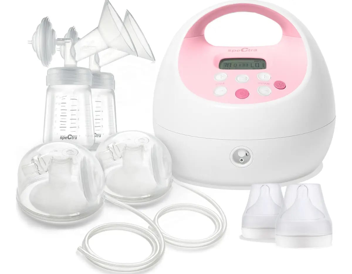 Pacote de bomba de leite elétrica Spectra S2 Plus, (kit extrator, copo viva-voz de 28 mm), 2 peças